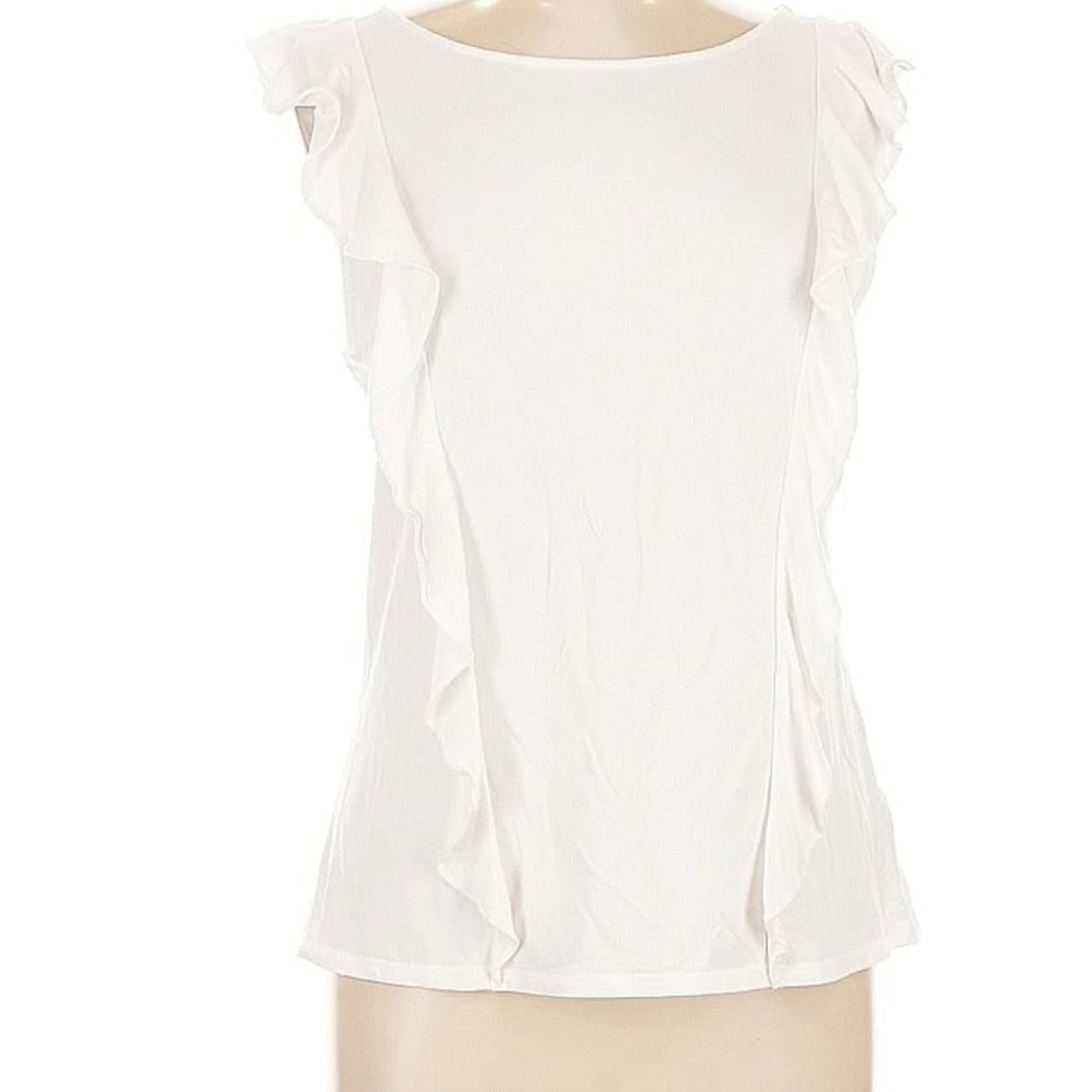 Lilly Pulitzer gorgeous white ruffle sleeveless top size L